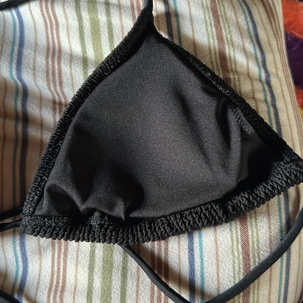 PINK Triangle Crinkle Bikini Top - Picture 8 of 15